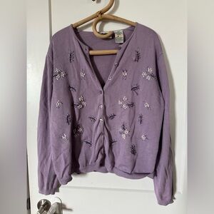 Vintage northern reflections Purple Floral Women's Sweater